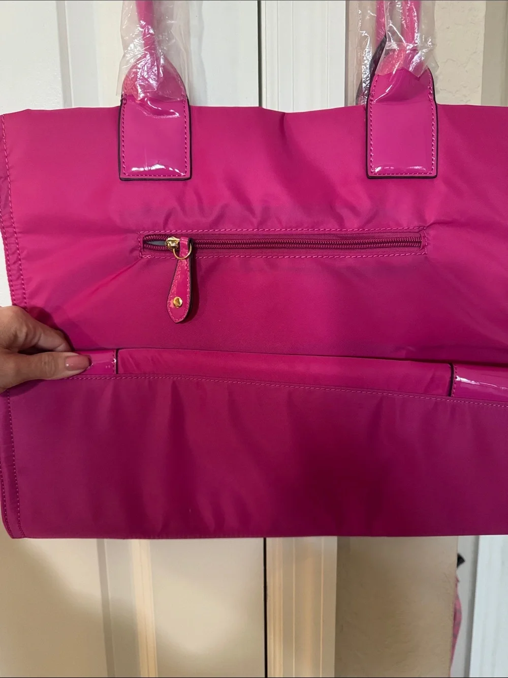 Tory Burch Bright Pink Logo Tote